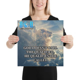 Answer destiny with the God's Calling Canvas, a powerful reminder of divine purpose. This uplifting God's Calling Inspirational Canvas Wall Art inspires faith daily. Each Christian God's Calling Canvas Print radiates strength, while He Qualifies the Called Motivational Canvas Decor affirms your journey. Elevate any space with Purpose and Calling Faith-Based Canvas Art. Add to cart today!