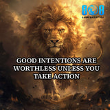 Turn purpose into power with the Intention With Actions Sticker—a bold reminder that results come from doing, not wishing. This Action over intention quote sticker and Execution beats excuses sticker ignite disciplined momentum daily. Designed as a Take action motivational sticker and Results require effort reminder sticker, it fuels relentless follow-through. Add to cart now and execute your greatness.