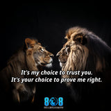 Set the standard with the Choice To Trust Sticker, a bold reminder that trust is earned through action. This Trust but verify motivational sticker reinforces wisdom, while the Loyalty and accountability quote sticker strengthens commitment daily. Elevate expectations with a High standards relationship laptop sticker and Prove me right inspirational sticker designed for leaders. Demand integrity—Add to cart now.