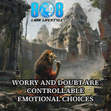 Master your reactions and own your outcomes. The Emotional Choices Sticker reminds you that worry and doubt are decisions you can redirect. This bold Control your emotions quote sticker pairs with a powerful Mind over emotions motivational sticker, a focused Choose courage over worry decal, and an uplifting Emotional intelligence inspirational sticker. Take control of your mindset today—Add to cart now.