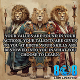 Actions Talents Skills Sticker is a bold reminder that who you are is proven by what you do. The Values shown through actions sticker reinforces integrity, while the Talent is a gift skill is earned sticker honors growth. Display the Skills are built not born decal and the Character revealed by actions motivational sticker proudly. Elevate your standard — Add to cart.