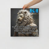 Warning To Helping Hands Canvas