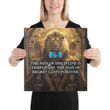 Discipline vs Regret Motivational Canvas for Growth