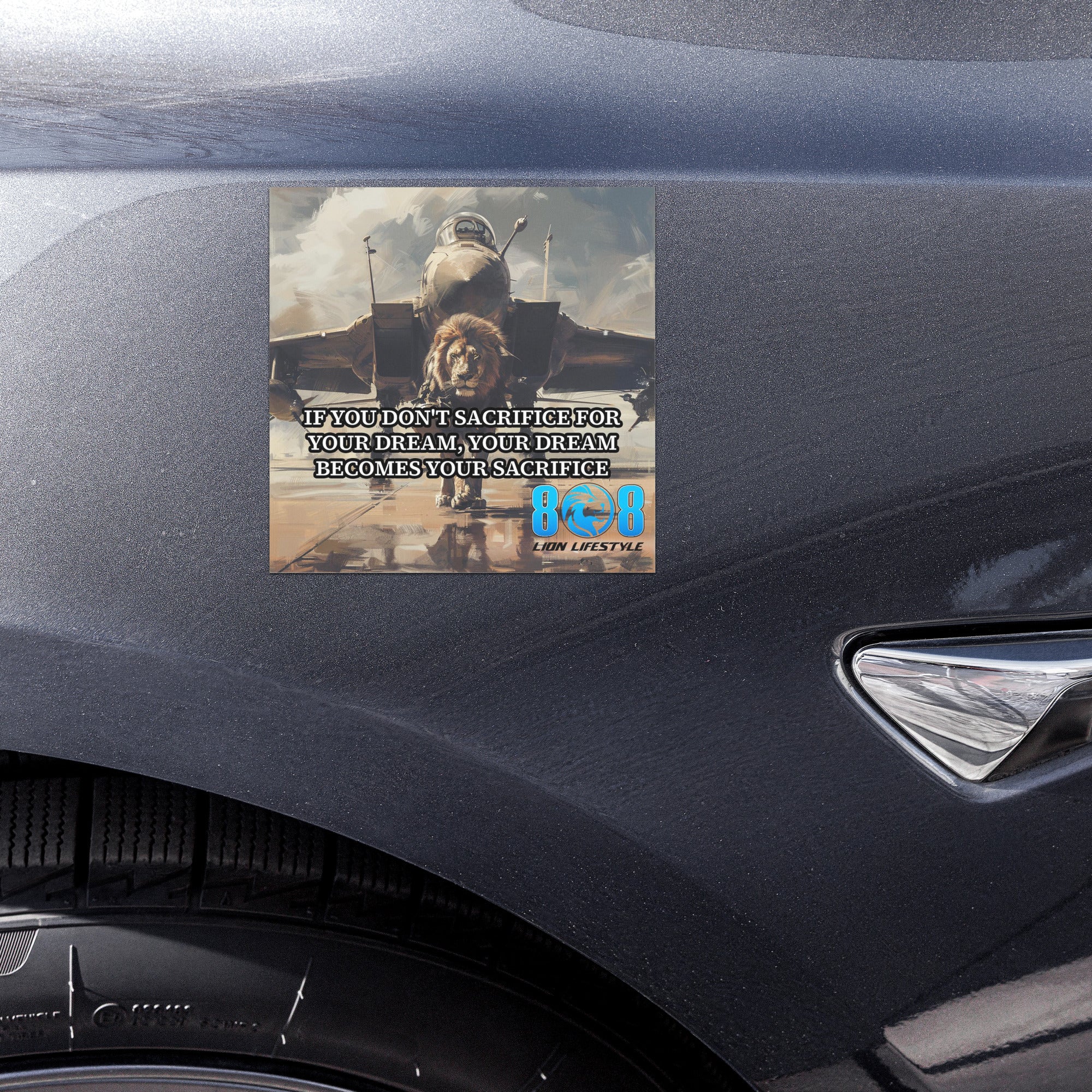 Commit to greatness every time you drive with the Sacrifice For Dream Car Magnet—a bold reminder that success requires sacrifice car magnet action. This dream pursuit motivation vehicle magnet fuels focus, grit, and long-term vision. Designed to pay the price for success car magnet standards, it champions a commitment over comfort mindset magnet that turns goals into results. Own the journey—Add to cart.