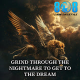 Push past limits with the Grind Through Sticker—a bold reminder that dreams demand discipline. This Hustle through the struggle quote sticker and Chase the dream motivational sticker fuel relentless ambition. Designed as a No excuses grind mindset sticker and Perseverance builds success reminder sticker, it keeps you focused when it gets tough. Add to cart now and earn your victory daily