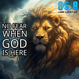 The No Fear Sticker is a bold declaration of faith and courage. Featuring the powerful No fear when God is here quote sticker message, it reminds you that fear has no authority. This Faith over fear Bible verse sticker also serves as a God is with you motivational sticker and Christian courage inspirational sticker daily. Add to cart now and walk fearless in faith.