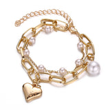 Heart & Pearl Bracelet