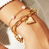 Heart & Pearl Bracelet