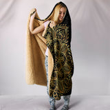 Golden Lotus Hoodie Blanket