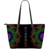 Leather Tote Bag - Chakra Mandala Leather Bag!